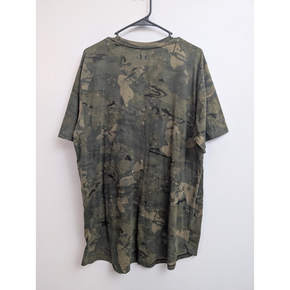 D6 Under Armor Blood,Sweat & Respect Men's XXL Camo Tee w/Flag Patch USA Rock - Picture 6 of 6